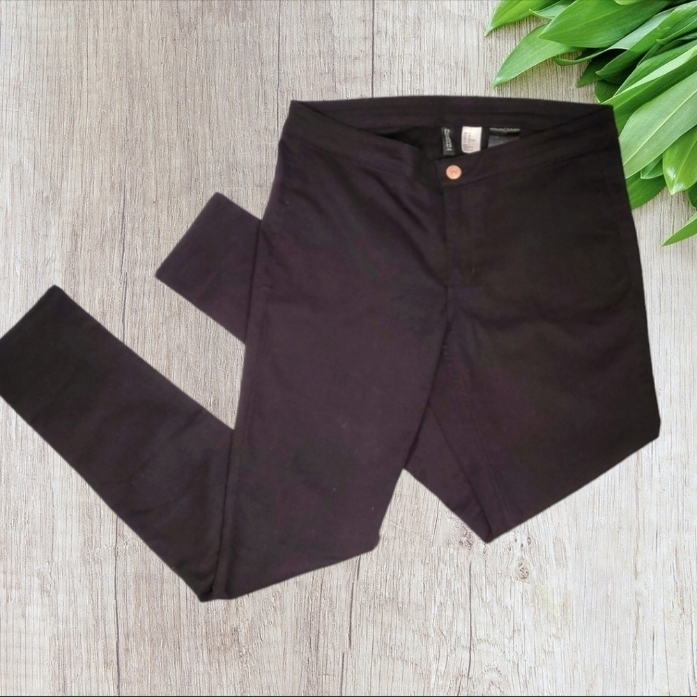 H&M | Divided Super Skinny High Waist Black Pants size 10 - Picture 4 of 6
